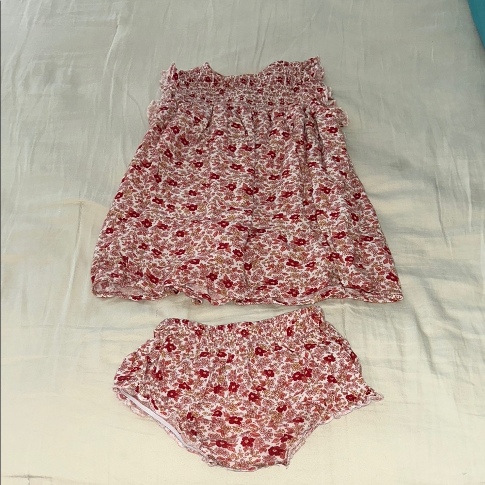 Chelsea & Violet Red Floral Kids Casual Dress